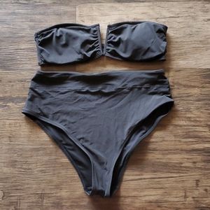 H&M Black High Waisted 2 Piece Bikini